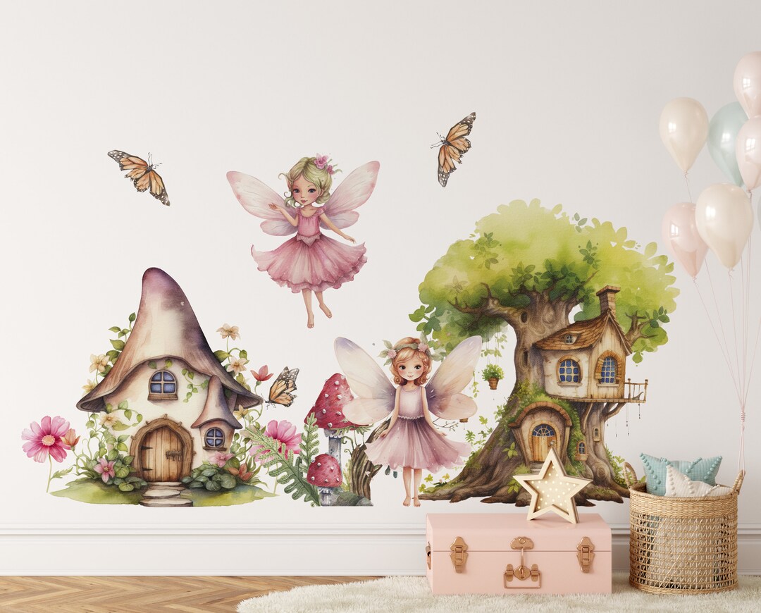 Fairy Stickers, Girls Room Decor, Fairy Wall Decals, Girls Room Wall ...