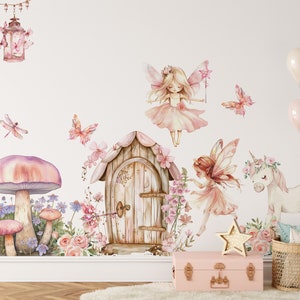 fairy wall decals for nursery room, fairy wall stickers, kids room wall decals, fairy decal, nursery decor