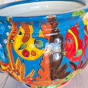 Hand-Painted Talavera Ring Flower Planters SM 9" tall/MD 11.5" tall image 12