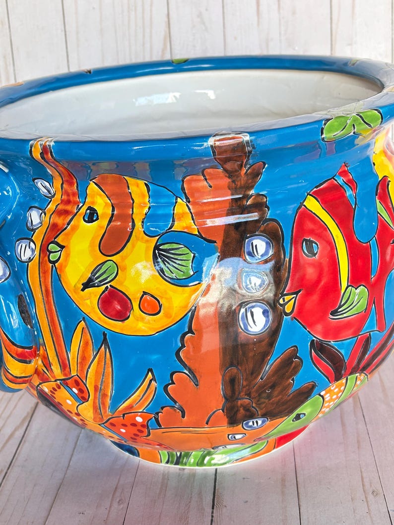 Hand-Painted Talavera Ring Flower Planters SM 9" tall/MD 11.5" tall image 12