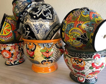 Hand Painted Talavera Ceramic Small Planter 7" & 9"Tall