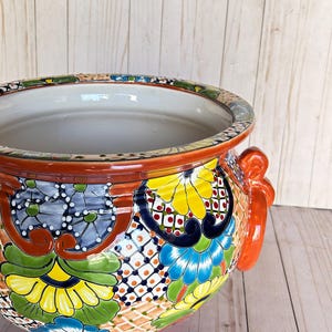 Hand-Painted Talavera Ring Flower Planters SM 9" tall/MD 11.5" tall image 15