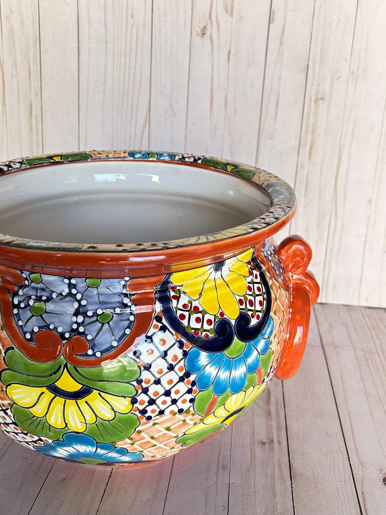 Hand-Painted Talavera Ring Flower Planters SM 9" tall/MD 11.5" tall image 15