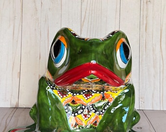 Talavera Flower Planter Frog