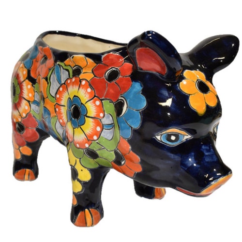 Beautiful Collection Handcrafted Talavera shops Pig Planter from Mexico