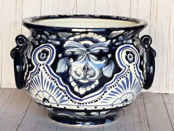 Hand-Painted  Talavera Ring Flower Planters SM 9" tall/MD 11.5" tall