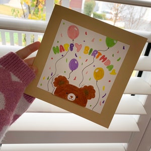 Happy Birthday Handmade Card, Handcrafted, Handmade, Coloured Card, Paper Card, Happy Birthday, Celebration, Children’s Birthday Card