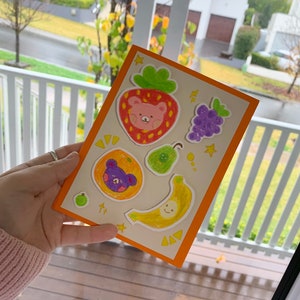 Handmade Card, Fruit, Coloured Card, Hand-drawn card, Handcrafted Card, Handmade, Card, Paper Card