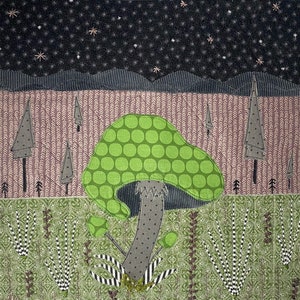 Favored      an original art quilt collage by Amy Middleton