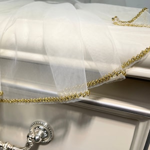 Beaded Wedding Veil,Gold Beads Veil,Ivory Bridal Veil,Beaded Cathedral Veil,Fingertip Veil,White/Black Elbow Veil