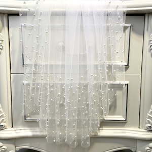 Pearl Wedding Veil Unique Beaded Bride Veil Single Tier Elbow Fingertip Party Bridal Veil Ivory/White Chapel Cathedral Veil