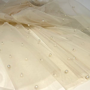 Voile de perles champagne, Voile de mariage doux, Voile de mariée du bout des doigts, Voile cathédrale long, Voile ivoire/blanc, Voile court perle