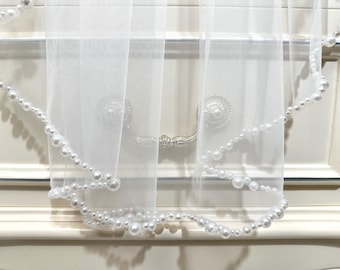 Pearl Wedding Veil,Pearl Bridal Veil,Cathedral Veil,Wedding Veil with Comb,Beaded Bridal Veil,Ivory Veil,Veil with pearls