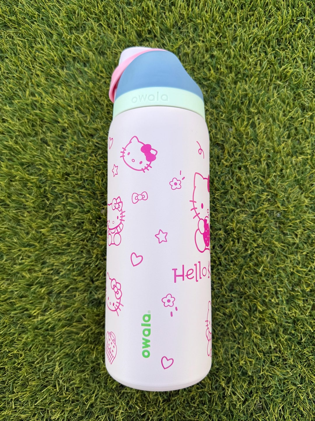 Custom Hello Kitty Owala 32oz Tumbler | Laser Engraved Pink Water
