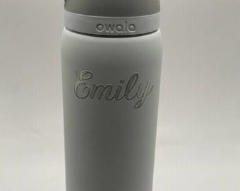 Custom Engraved Owala FreeSip 32oz Water Bottle | Personalized Name Stainless Steel Tumbler