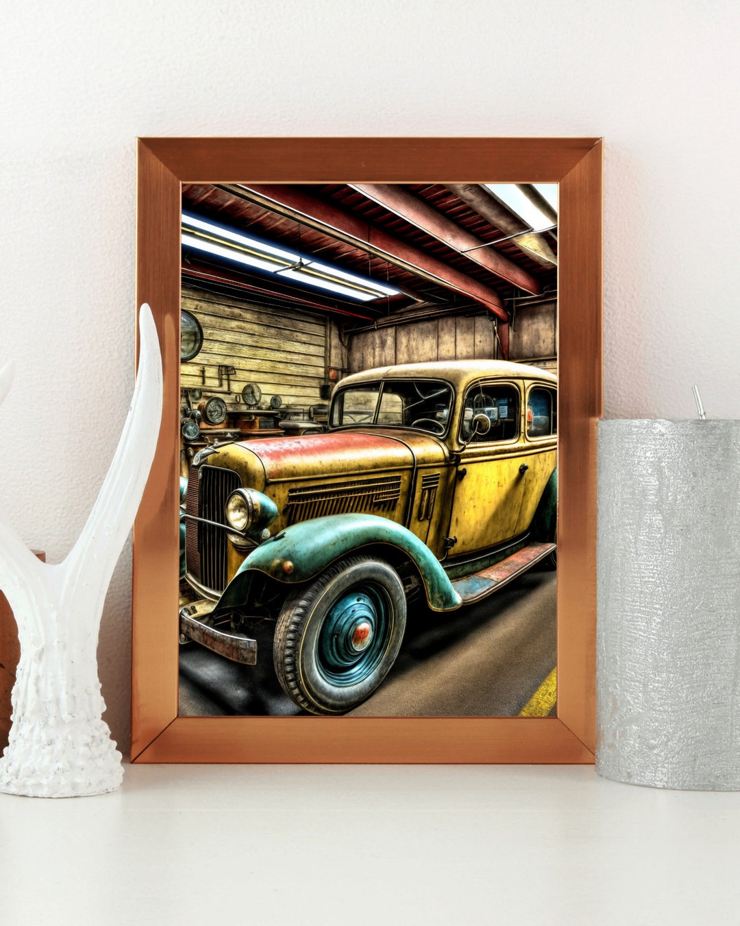 Digital Vintage Truck Wall Art Retro Auto Print Rustic Wall Etsy