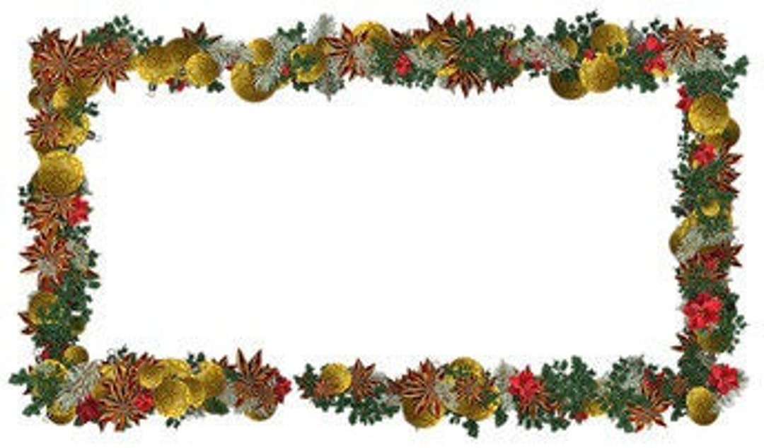 Christmas Wreath Border PNG. Holiday Season Iron On Xmas Etsy UK