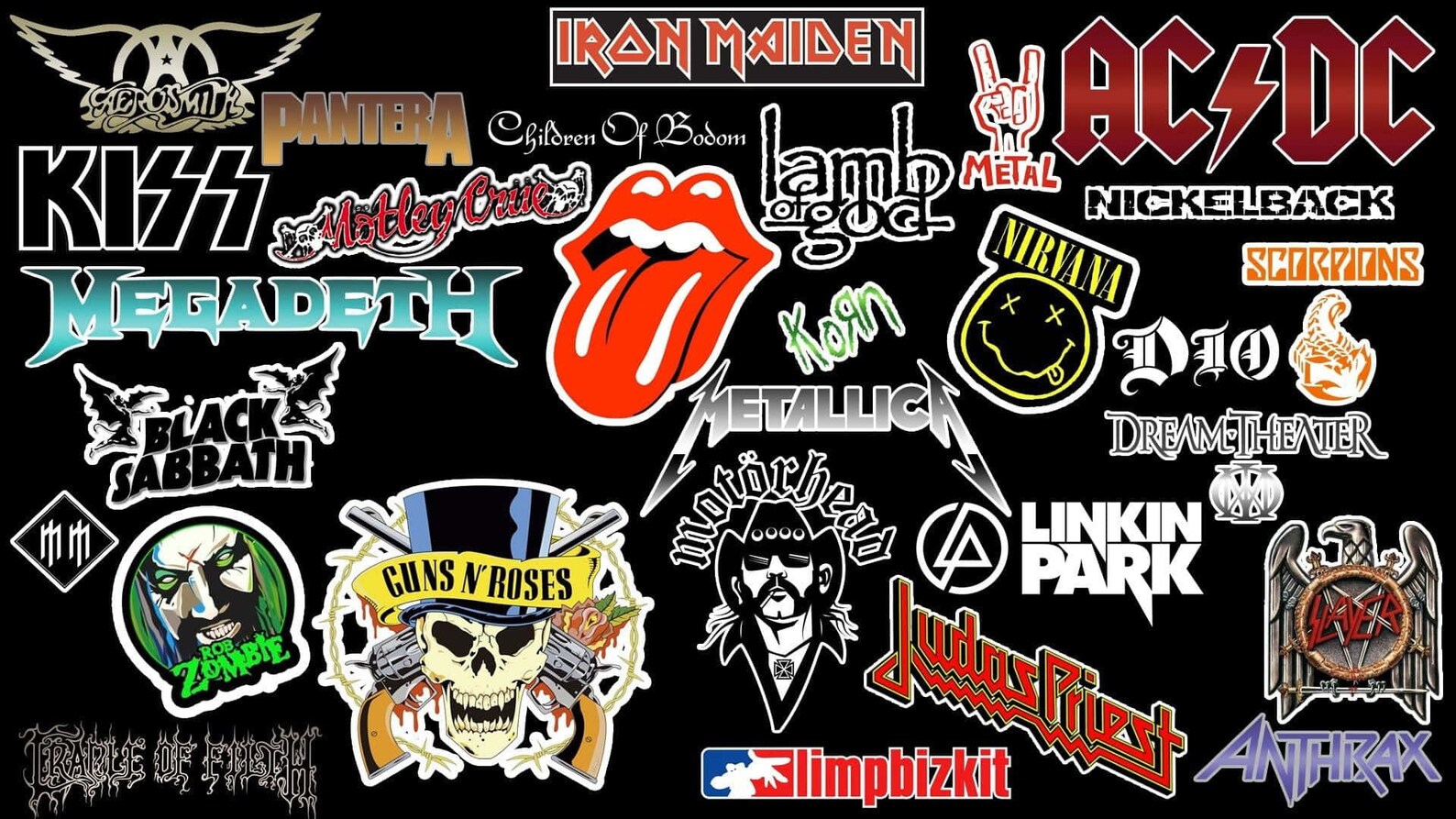 Digital Classic Rock Band Names Logos Collage Tumbler Wrap Etsy