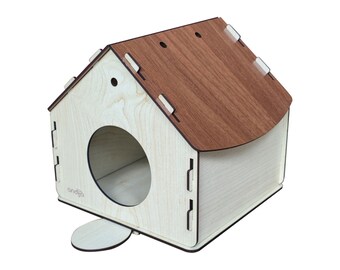 Natur Vogelhaus, Vogelnistkasten, Nistkasten für Kohlmeisen und Blaumeisen - Meisenkasten, Vogelbox, Füttern box, Fütternhaus