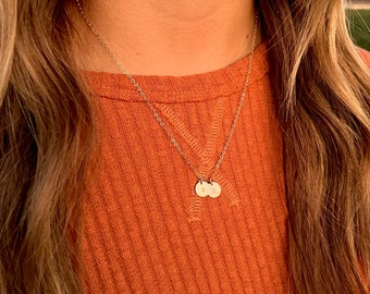 Tiny Initial Necklace, Kids Initial Necklace, Gift for Mom, Gift for Her, Coin Initial Necklace, Monogram Necklace, Disc Initial Necklace