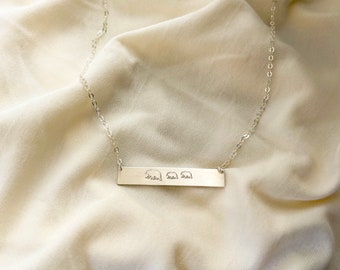 Mama Bear Necklace, Mama Bar Necklace, 14k Gold Filled or Sterling Silver, Custom - Hand Stamped, Mom Bar Necklace