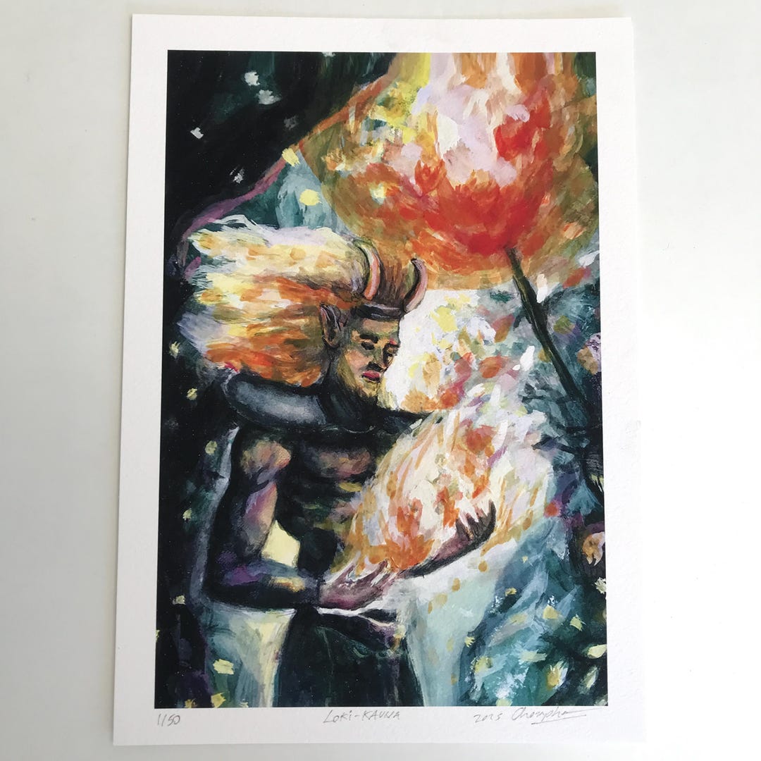 SIGNED LIMITED EDITION Loki | Kauna Rune | Norse God | Oracle Art Print ...