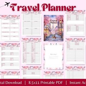 パリをテーマにした旅行プランナー、旅行タスク計画ガイド、休日の旅程チェックリスト、バケーションオーガナイザーブック、冒険旅行先ジャーナル