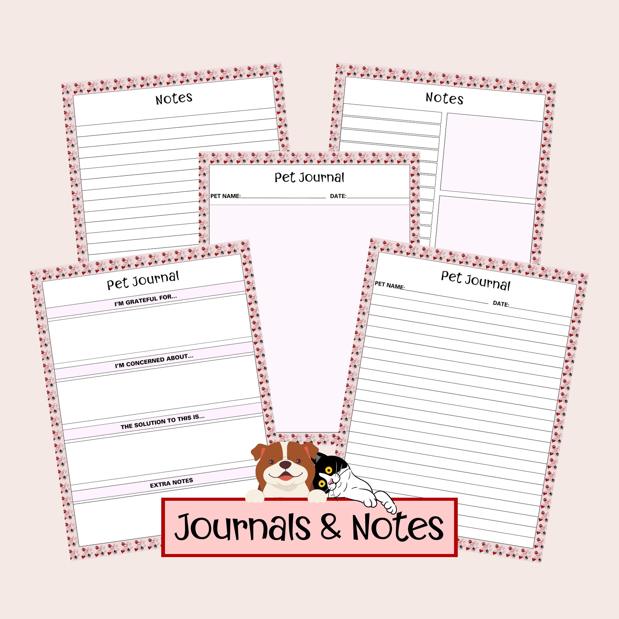 Pet Care Planner Printable Animal Activity Organizer Canine Health ...