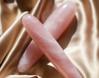 Baguette droite en quartz rose - Baguette de massage - Baguette de plaisir - Baguette thérapeutique