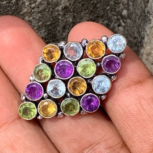Multi Gemstone Ring Natural Multi Stone Ring, 925 Sterling Silver, Handmade Ring, Multi Gemstone Ring, Wedding Ring, Gift For Her
