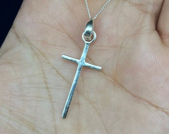 Handmade Sterling Silver Cross Pendant, Christian Necklace