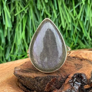 Beautiful Labradorite Ring, Simple Labradorite, Sterling Silver Ring, Labradorite Jewelry, Boho Ring, Natural Laborite Ring, Dainty Ring