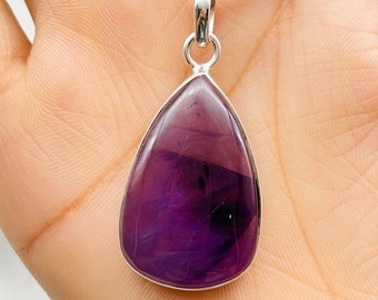 Handmade 925 Sterling Silver Amethyst Pendant Necklace