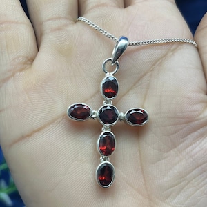 Garnet Pendant 925 Sterling Silver Pendant Garnet Gemstone Pendant Jewelry Handmade Garnet Jewelry Gift For Her Mother Pendant For Necklace