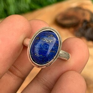 Silver Ring Natural Lapis Lazuli RIng, 925 Sterling Silver Ring,  Ring for Women, Handmade Ring, Lapis Ring, Sterling Silver Ring Lapis