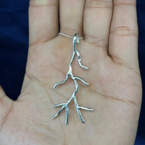 Baumwurzeln Silberanhänger, 925 Sterling Silber Anhänger, Baumwurzeln Silber handgefertigter Silberanhänger für Damen Vintage Halsketten Geschenk für sie