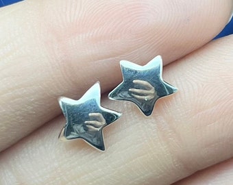 925 Sterling zilveren kleine ster oorbellen, zilveren Stud Earring, kleine Star Post Earring, moderne Stud Earring, zilveren ster, eenvoudige zilveren Stud,