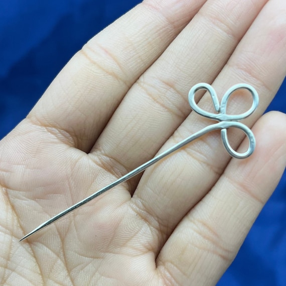 925 Sterling Silver Hair Pin Stick, Silver Shawl Stick  display picture 2