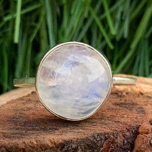 Natural Moonstone Silver Ring, 925 Sterling Silver Ring, Moonstone Gemstone Silver Statement Ring For Women&#39;s, Handmade Moonstone Ring