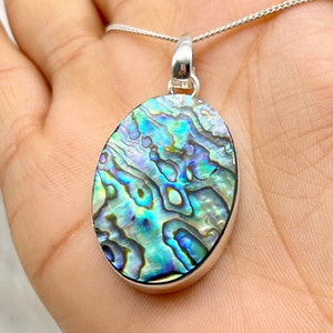 Abalone Shell Pendant Handmade Gemstone Jewelry 925 Sterling Silver Pendant Antique Pendant Original Abalone Shell Jewelry Gift For Friend