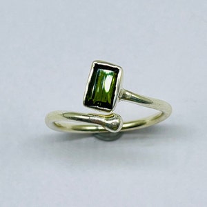Natural Green Tourmaline Ring, 925 Sterling Silver Ring, Dainty Tourmaline Silver Ring, Green Tourmaline Jewelry, Minimalist Ring For Her