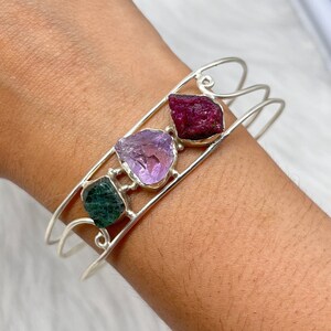 Raw Gemstone Jewelry, Family Birthstone Bracelet, Custom Birthstone Bracelet, Mother&#39;s Custom Bracelet, Grandma Bracelet,Customize Bracelet