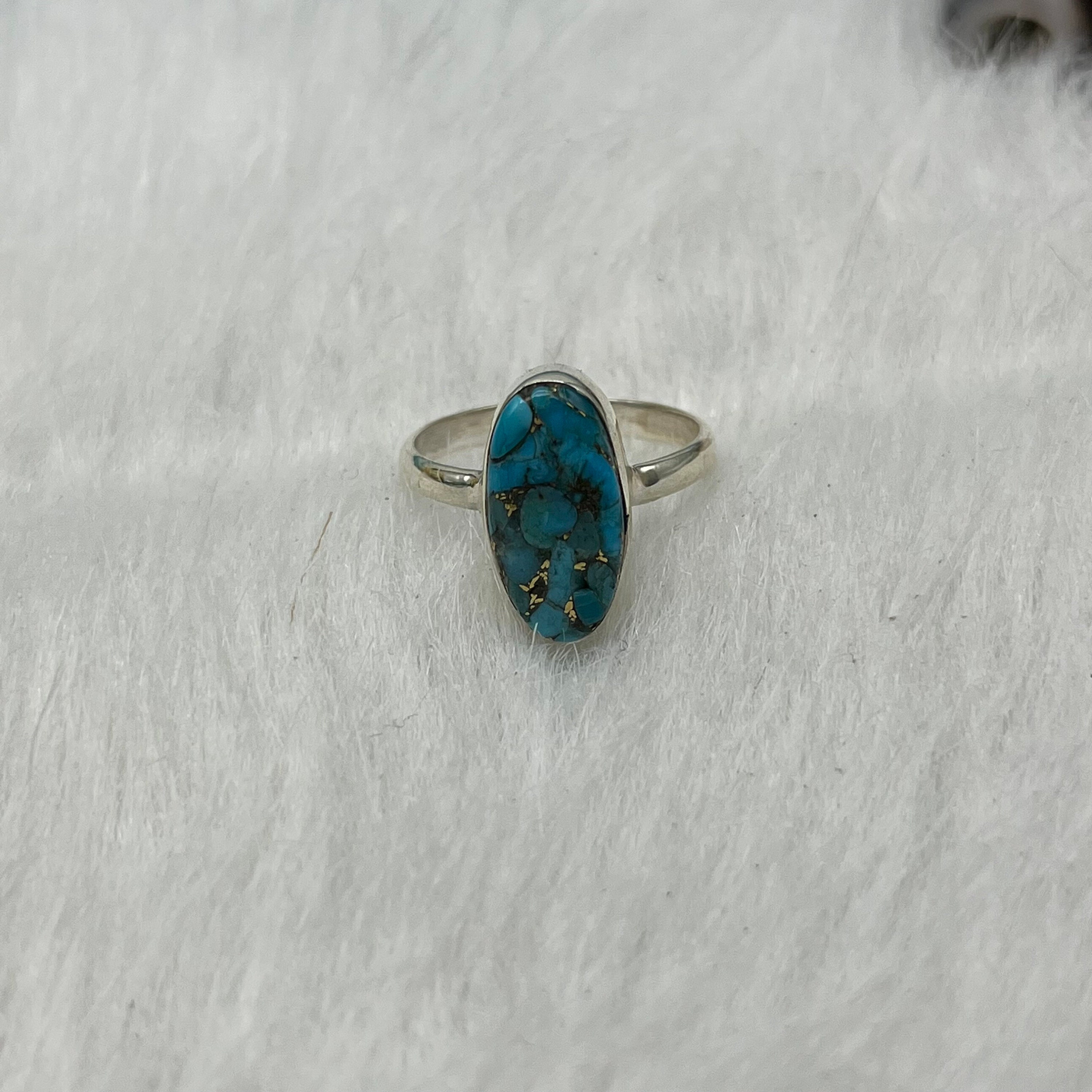 Handmade Oval Mohave Turquoise Ring, 925 Sterling Silver - Etsy