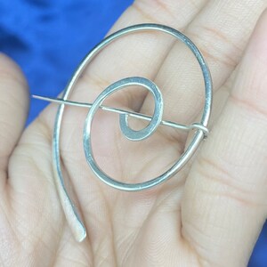 925 Sterling Silver Hair Pin, Celtic Shawl Pin Brooches, Handmade Boho Scarf Pin Brooch, Vintage Silver Brooches, Shawl Pin Brooches For Her