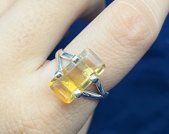Handmade Citrine 925 Sterling Silver Ring, Bezel Setting