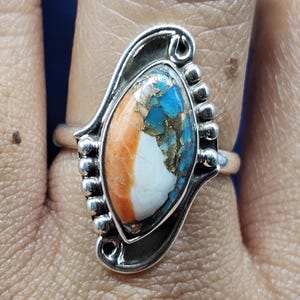 Turquoise Ring, 925 Sterling Silver Ring, Marquise Shape Stone Ring Statement Ring, Boho Ring, Everyday Ring, Engagement Ring Gift For Her