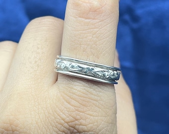 Handmade 925 Sterling Silver Spinner Ring, Meditation Band