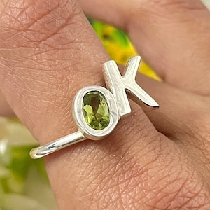 925 Sterling Silver Letter Ring-Custom Letter Ring-Alphabet Sterling Silver Ring-Adjustable Alphabet Ring-Personalized Gift-Birthday Gift