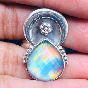 Natural Aurora Opal Silver Ring 925 Sterling Silver Aurora Opal Gemstone Ring October Birthstone Gift For Her Unisex Ring