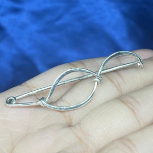 925 Sterling Silver Hair Pin Brooch, Silver Hair Stick Pin, Vintage Silver Brooches, Handmade Boho Scarf Pin Brooch, Celtic Shawl Pin Brooch